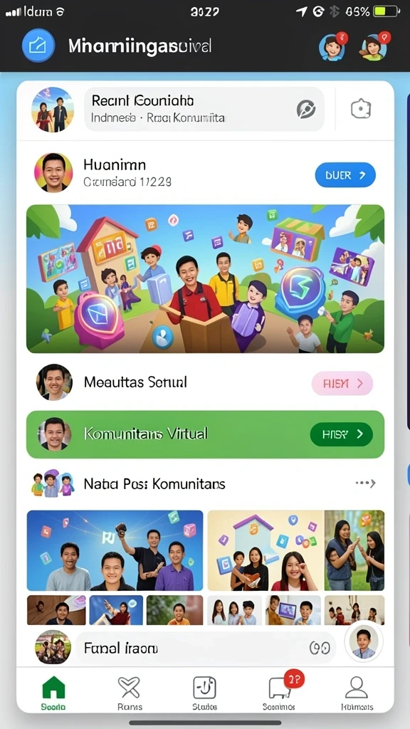 Fitur sosial untuk berbagi pengalaman dengan teman.