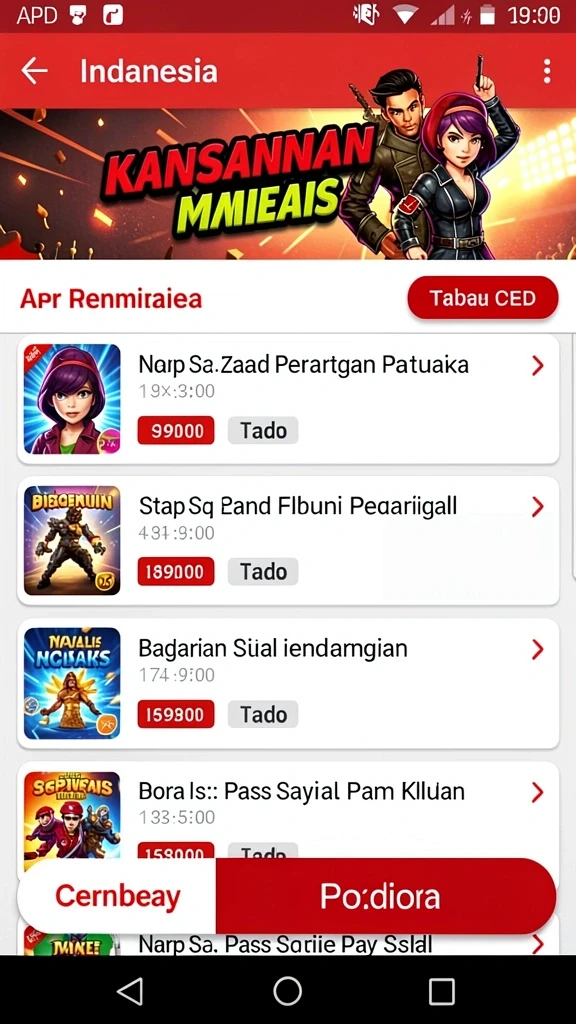 Beragam permainan seru yang ditawarkan dalam aplikasi.
